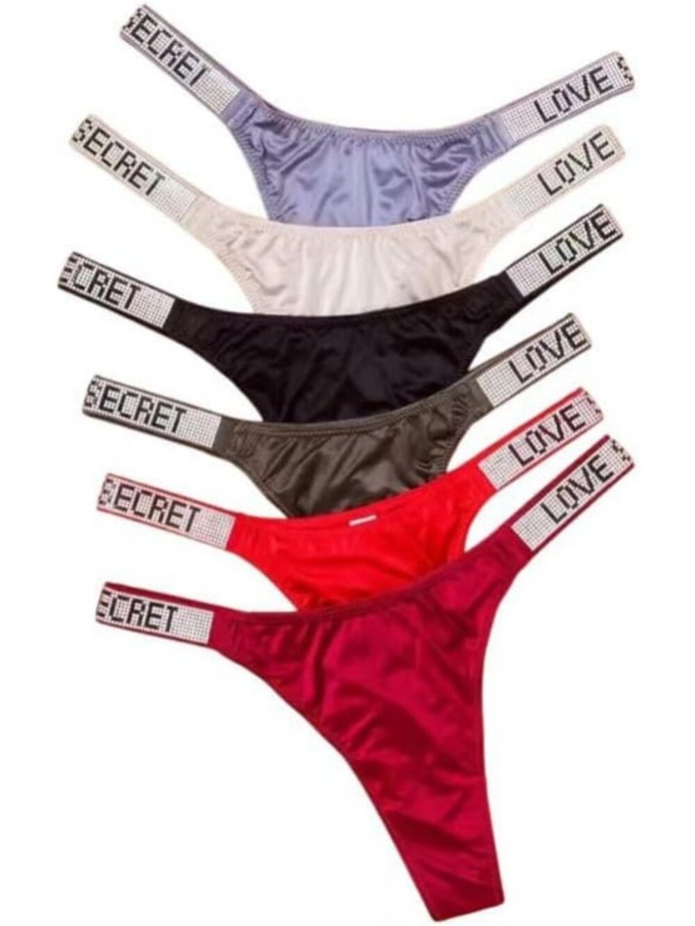 Lace Thongs for Women - Breathable Low-Rise G-String with Rhinestone Straps, 6